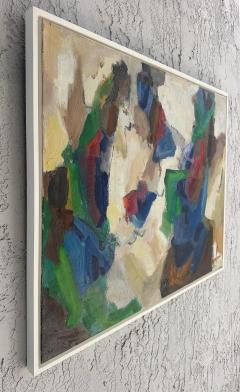 Mid century Modern Abstract Painting In Saturated Hues Newly Framed - 4529948