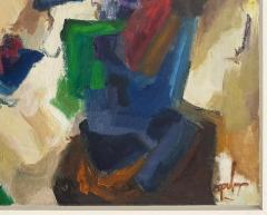 Mid century Modern Abstract Painting In Saturated Hues Newly Framed - 4529960