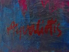 Mid century Modern Abstract Painting with Crackle Textures - 4577707