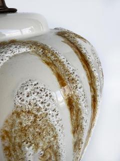 Mid century Modern Ceramic Boho Lava Glaze Table Lamps Large Pair - 4416479