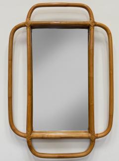 Mid century Modern Coastal Overscale Bent Rattan Wall Mirror - 4306627