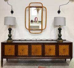 Mid century Modern Coastal Overscale Bent Rattan Wall Mirror - 4306651