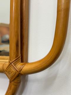 Mid century Modern Coastal Overscale Bent Rattan Wall Mirror - 4306654