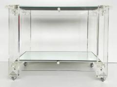 Mid century Modern Lucite 2 Tiered Serving Bar Tea Cart on Casters - 3626457