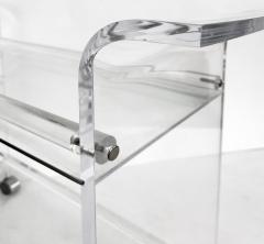 Mid century Modern Lucite 2 tiered Rolling Bar Serving Cart on Casters - 4571894
