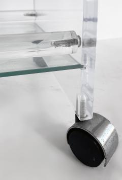 Mid century Modern Lucite 2 tiered Rolling Bar Serving Cart on Casters - 4571897
