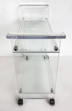 Mid century Modern Lucite 2 tiered Rolling Bar Serving Cart on Casters - 4571925