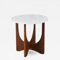 Mid century Modern Side Table with Travertine Stone Top - 3731656