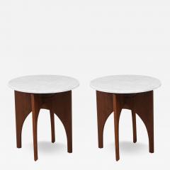 Mid century Modern Side Tables with Carrara Marble Top - 3731657