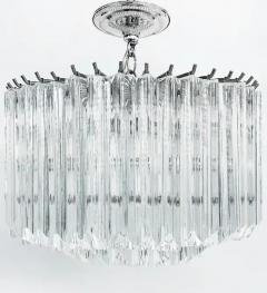 Mid century Modern Style Lucite Chrome Chandelier with Canopy - 4002071