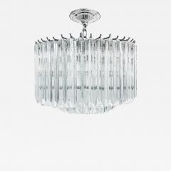 Mid century Modern Style Lucite Chrome Chandelier with Canopy - 4004040