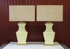 Mid century Modern Yellow Pottery Table Lamps - 879843