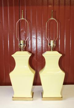 Mid century Modern Yellow Pottery Table Lamps - 879846
