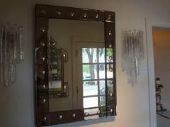 Mid century Rectangular Beveled Bronze Venetian Mirror - 4108170