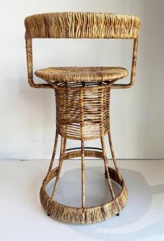 Mid century Rush Iron Bar Stools by French Designer Roger Coster Seat 28 High - 4564356