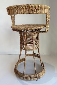Mid century Rush Iron Bar Stools by French Designer Roger Coster Seat 28 High - 4564358