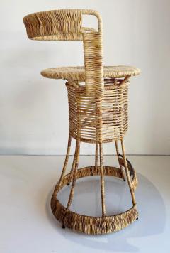 Mid century Rush Iron Bar Stools by French Designer Roger Coster Seat 28 High - 4564371