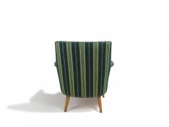 Mid century Scandinavian Teak Lounge Chair in Original Green Wool - 4026732