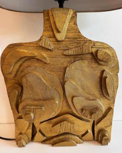 Mid century Studio Abstract Sculptural Male Female Table Lamp Vintage Shade - 4593647