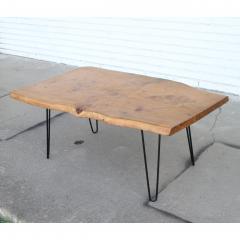 Mid century live edge coffee table on hair pin legs - 3495802