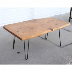 Mid century live edge coffee table on hair pin legs - 3495810