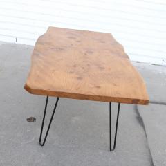 Mid century live edge coffee table on hair pin legs - 3495812