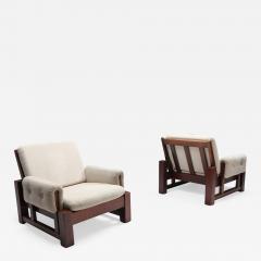 Mid century modern solid Mahohany pair of clubs 1960s - 1483496