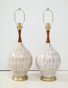 MidCentury Cream Taupe Ceramic Lamps - 1690500