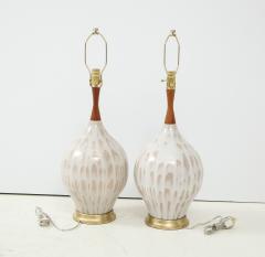 MidCentury Cream Taupe Ceramic Lamps - 1690505