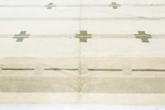 Midcentury Art Deco Handmade Wool Rug in Beige and Green - 2455699