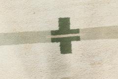 Midcentury Art Deco Handmade Wool Rug in Beige and Green - 2455702
