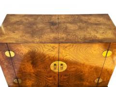 Midcentury Asian Modern Burl Wood Cabinet Credenza Hollywood Regency Chinoiserie - 3617195