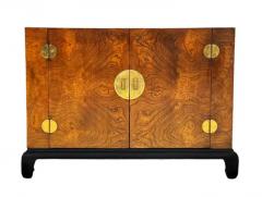 Midcentury Asian Modern Burl Wood Cabinet Credenza Hollywood Regency Chinoiserie - 3617196