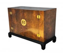 Midcentury Asian Modern Burl Wood Cabinet Credenza Hollywood Regency Chinoiserie - 3617214