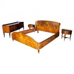 Midcentury Bed Room Set with Bed Two Nightstands and Dressing Paolo Buffa Style - 4449090