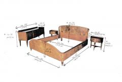 Midcentury Bed Room Set with Two Nightstands and Dressing Paolo Buffa Style - 2471525