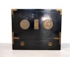 Midcentury Black Lacquered Asian Campaign Chest - 635215