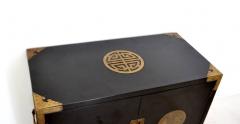 Midcentury Black Lacquered Asian Campaign Chest - 635218