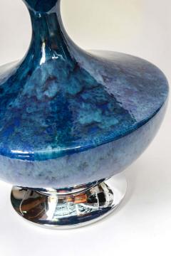 Midcentury Blue Urn Table Lamp - 1803126