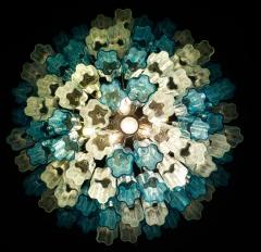 Midcentury Blue and Clear Murano Glass Tronchi Chandelier - 3177357