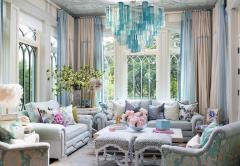 Midcentury Blue and Clear Murano Glass Tronchi Chandelier - 3177363