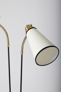 Midcentury Brass and Black Two Arm Floor Lamp - 1451093