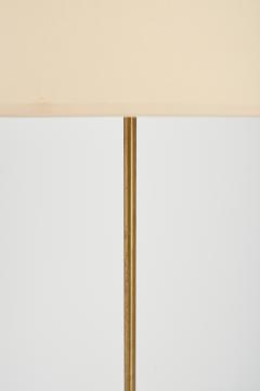 Midcentury Brass and Faux Black Leather Floor Lamp - 3067350