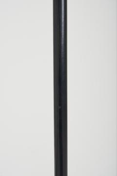 Midcentury Brass and Faux Black Leather Floor Lamp - 3067352