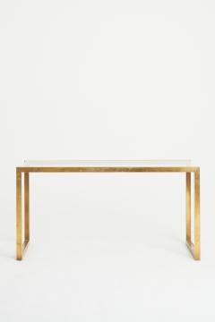 Midcentury Brass and Glass Top Console Table - 3056021