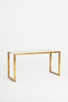 Midcentury Brass and Glass Top Console Table - 3056023