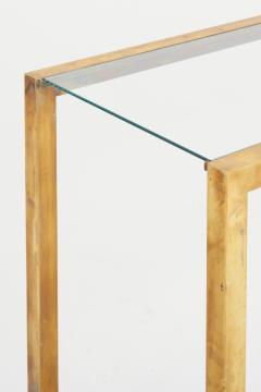 Midcentury Brass and Glass Top Console Table - 3056024
