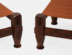 Midcentury Brazilian Stools in Pine and Saddle Leather - 4197147