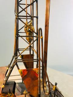 Midcentury Brutalist Oil Rig Tower Sculpture - 833371