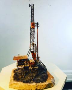Midcentury Brutalist Oil Rig Tower Sculpture - 833376